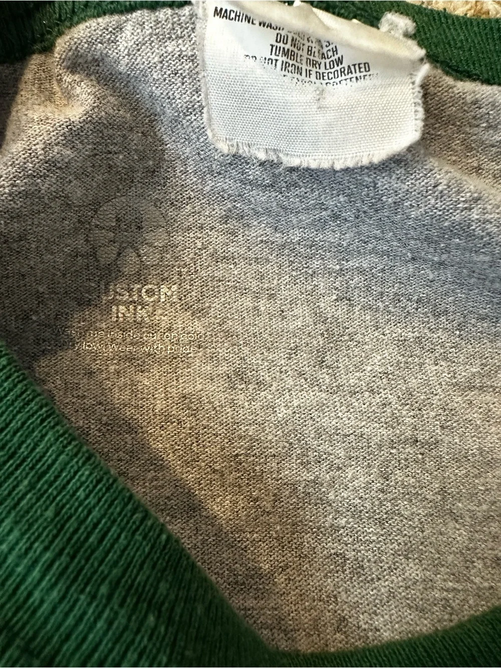 Gray Baseball Raglan Tee with Dark Green Sleeves - 'Pitches Be Crazy'